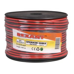 Кабель Акустический Rexant 01-6104-3 2х0.75 мм2 (красно-черный) (100 метров)