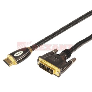 Кабель HDMI-DVI Rexant 17-6604 HDMI - DVI-D Gold (1 штука) 2.0m