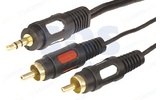Кабель аудио Jack - RCA Rexant 17-4234 Gold (1 штука) 3.0m
