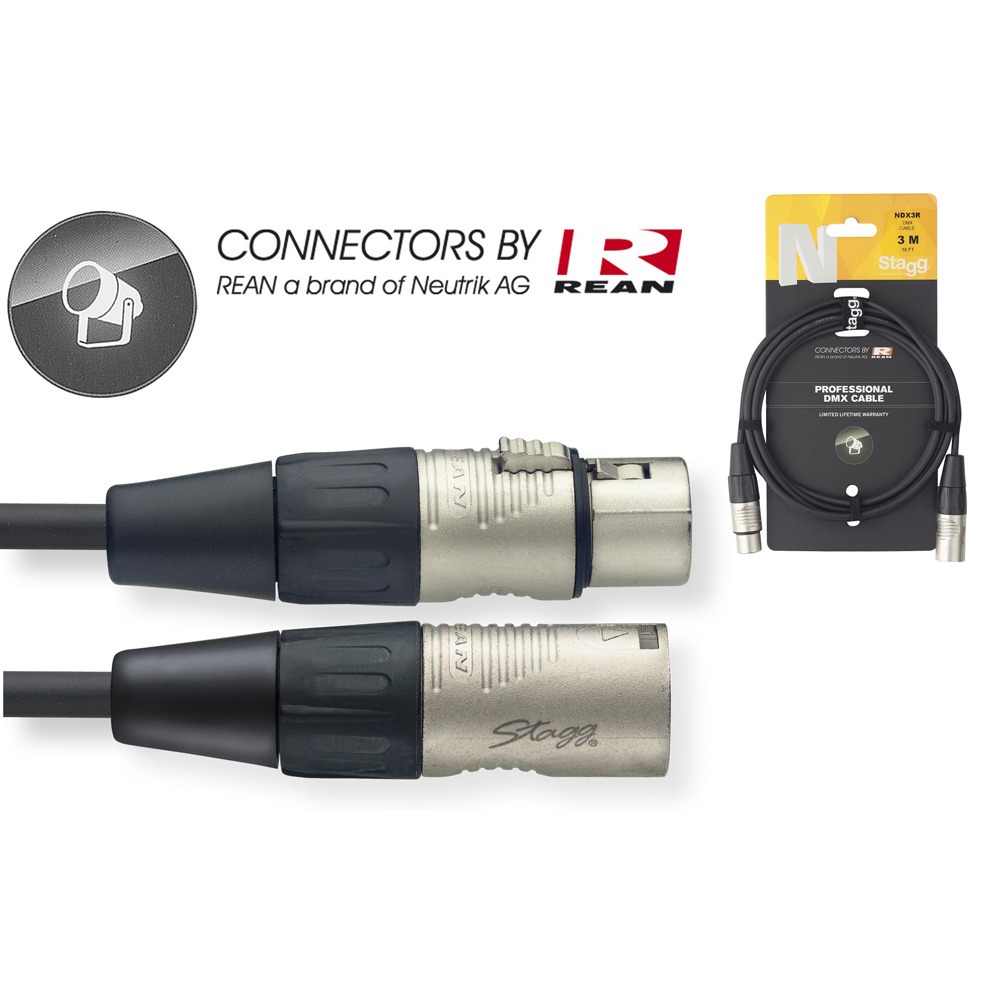 Кабель аудио XLR - XLR Stagg NDX3R 3.0m