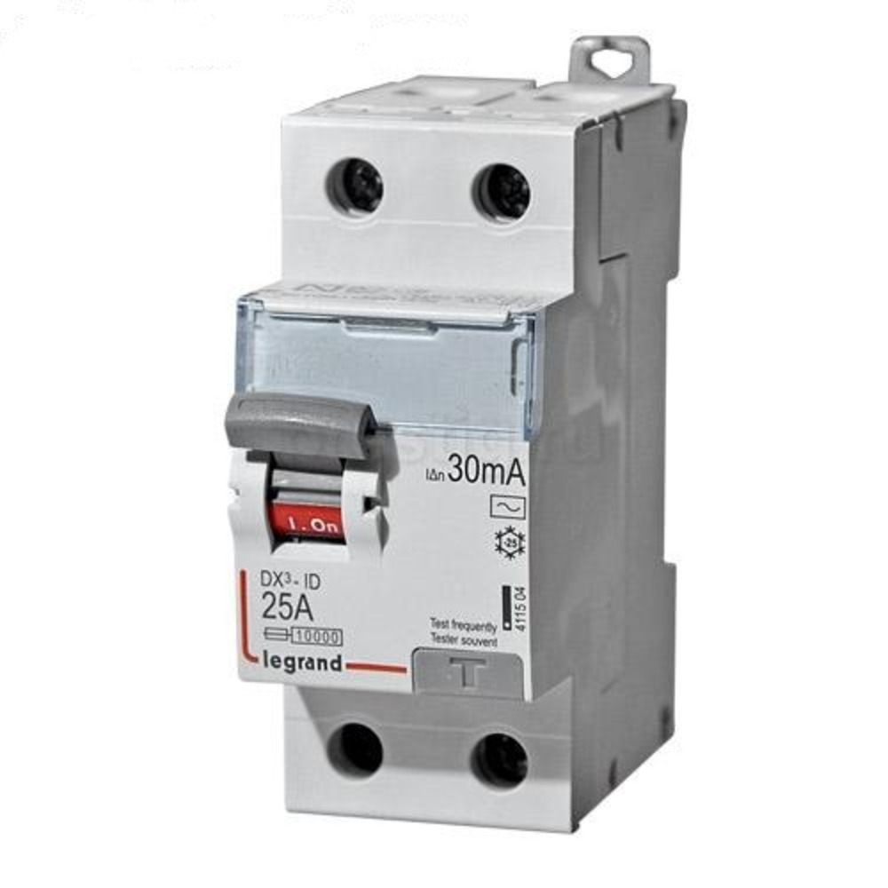 Выключатель 2-полюсный Legrand 411504 DX3-ID 2П AC25А Icu 30мА