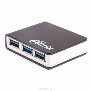 Хаб USB 3.0 Ritmix CR-3400 Black