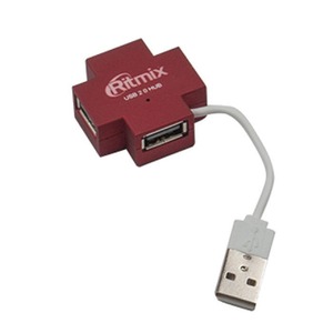 Хаб USB 2.0 Ritmix CR-2404 Red