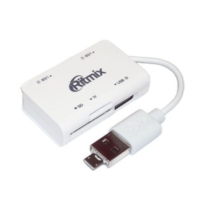 Хаб USB 2.0 Ritmix CR-2322M White