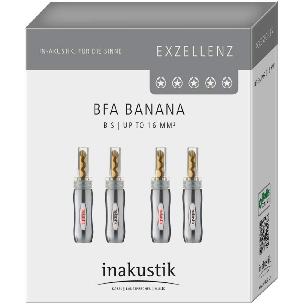 Разъем Банана Inakustik 006500021 Exzellenz BFA Banana 4-Set