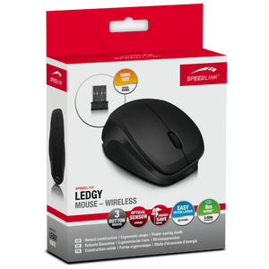 Мышь компьютерная Speedlink SL-630000-BKBK LEDGY Mouse - wireless, black-black