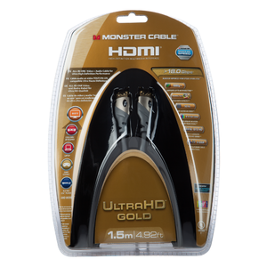 Кабель HDMI - HDMI Monster 140737-00 UltraHD Gold High Speed HDMI MC GLD UHD-1.5M WW 1.5m