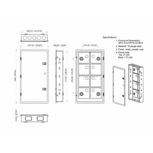 Шкаф настенный с передними петлями, для скрытого монтажа Hyperline HC-BX2-28-A-W-WH
