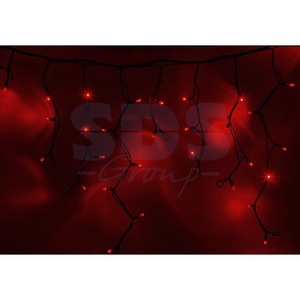 Гирлянда Neon-Night 255-222 Айсикл светодиодный 4.0 х 0.6 м черный провод КАУЧУК 220В диоды красные