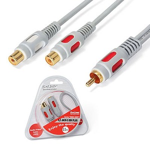 Переходник RCA - RCA DeLink RCA(M) - 2RCA(F) Gray 0.3m