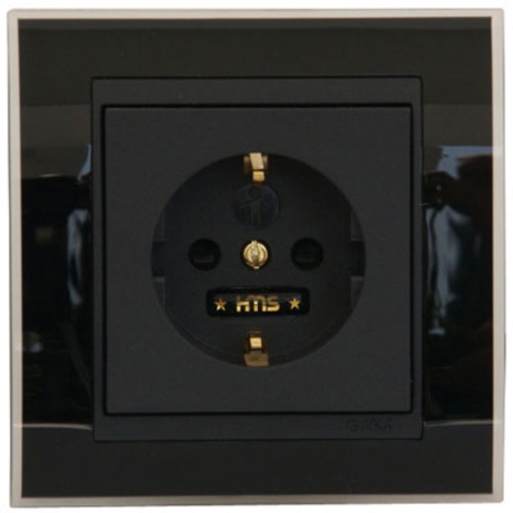Розетка силовая 2К+З HMS Elektronik Steckdose Black