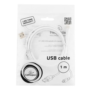 Micro USB кабель Cablexpert CCP-mUSB2-AMBM-W-1M 1.0m