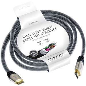 Кабель HDMI - HDMI Inakustik 010527502 White Line HDMI 1.75m