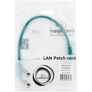 Патч-корд UTP Cablexpert PP12-0.25M/G 0.25m