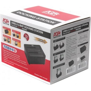 USB 3.0 Докстанция 2x2,5/3,5 SATAIII AgeStar 3UBT8 (SILVER)