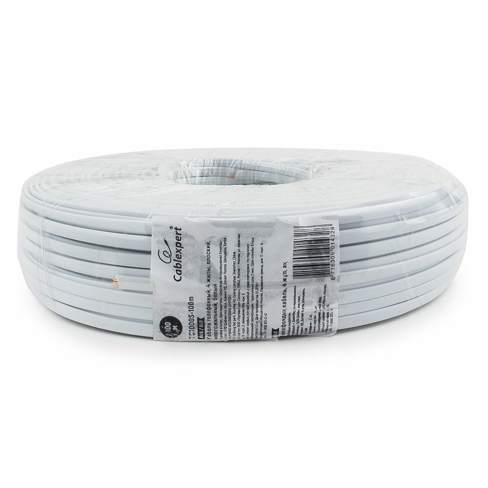 Кабель Телефонный Cablexpert TC1000S-100m