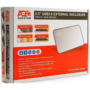 USB 3.0 Внешний корпус 2.5 AgeStar 3UB2A8-6G (BLACK)