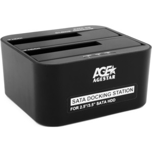 USB 3.0 Докстанция 2x2.5/3.5 SATA HDD/SSD AgeStar 3UBT6-6G (BLACK)