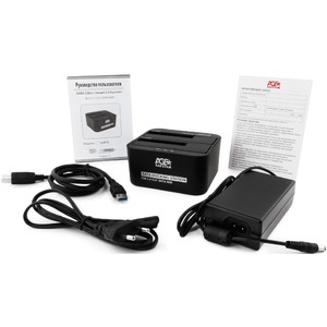 USB 3.0 Докстанция 2x2.5/3.5 SATA HDD/SSD AgeStar 3UBT6-6G (BLACK)