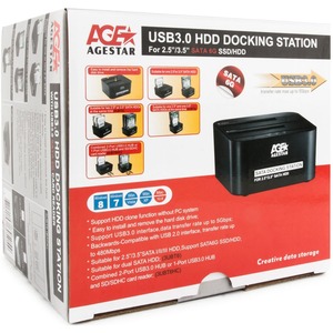 USB 3.0 Докстанция 2x2.5/3.5 SATA HDD/SSD AgeStar 3UBT6-6G (BLACK)