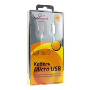 Micro USB кабель Cablexpert CC-G-mUSB01Bl-1M 1.0m