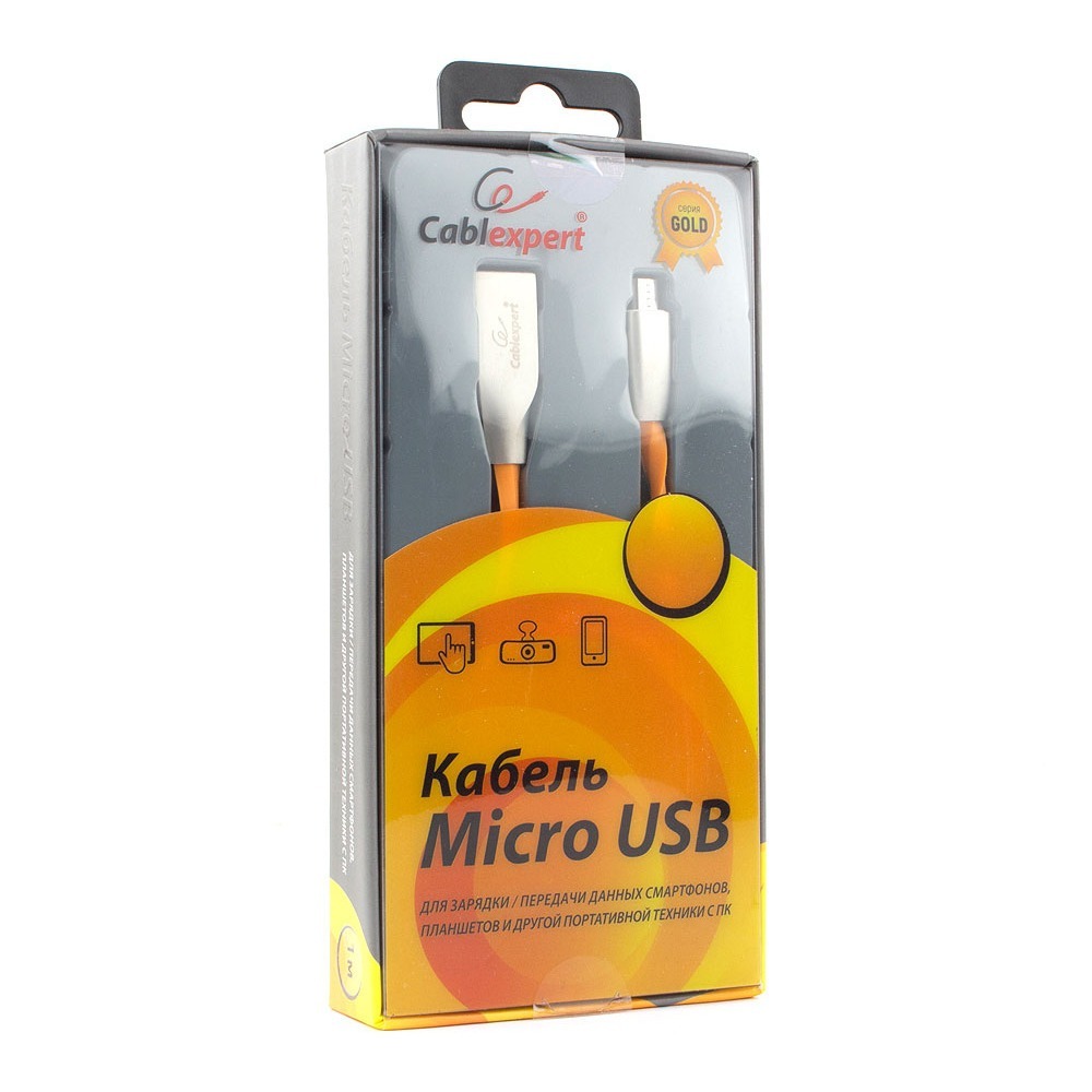 Micro USB кабель Cablexpert CC-G-mUSB01O-1M 1.0m