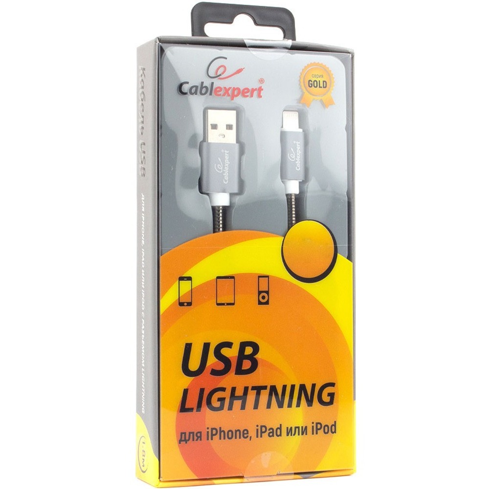 Lightning USB кабель Cablexpert CC-G-APUSB02Gy-1M 1.0m