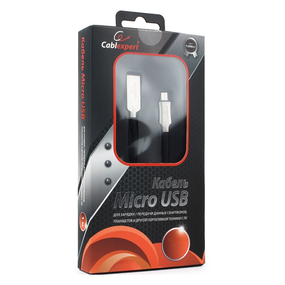 Micro USB кабель Cablexpert CC-P-mUSB02Bk-1M 1.0m