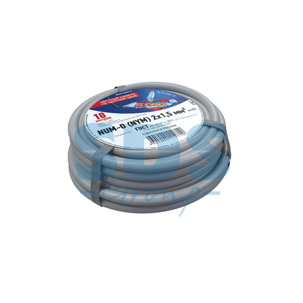Кабель и провод электрический Rexant 01-8701-10 NUM-O (NYM) 2x1,5 мм2, 10 метров, ГОСТ