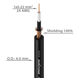 Кабель межблочный в нарезку Roxtone GC010 Black
