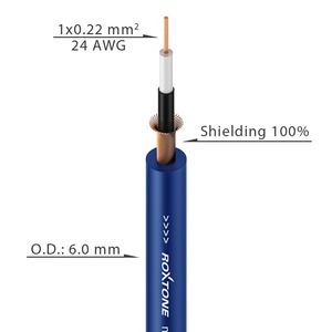 Кабель межблочный в нарезку Roxtone GC010 Blue