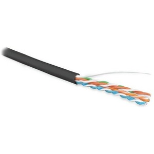 Кабель Витая пара Hyperline UUTP4-C5E-S24-OUT-LSZH-BK (1м)