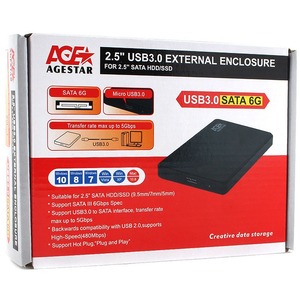 USB 3.0 Внешний корпус 2.5 AgeStar 3UB2P2 (BLACK)