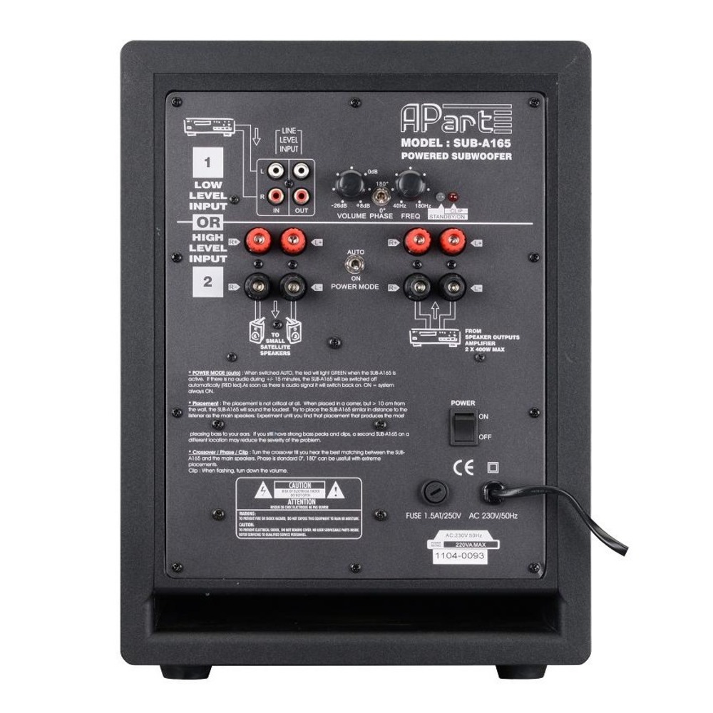 Сабвуфер концертный Apart SUBA165-BL
