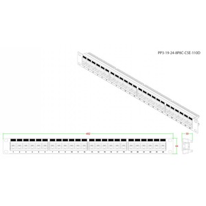 Патч-панель для рэкового шкафа Hyperline PP3-19-24-8P8C-C5E-110D