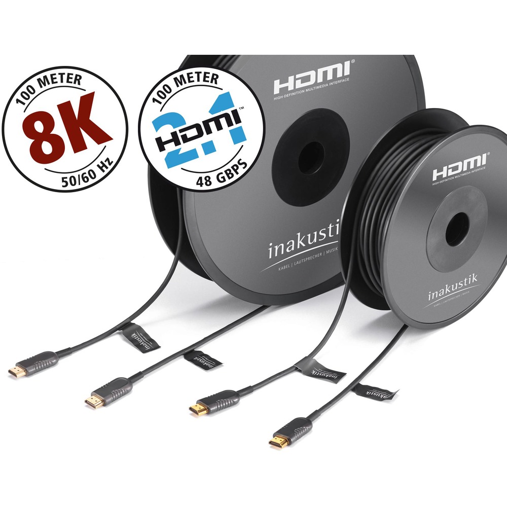 Кабель HDMI - HDMI оптоволоконный Inakustik 009245008 Professional HDMI 2.1 Optical Fiber Cable 8.0m