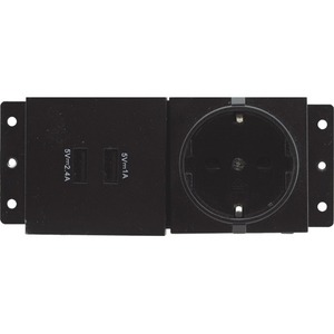 Модуль с сетевой розеткой и двумя разъемами USB-A для зарядки мобильных устройств Kramer TS-2UC/DE