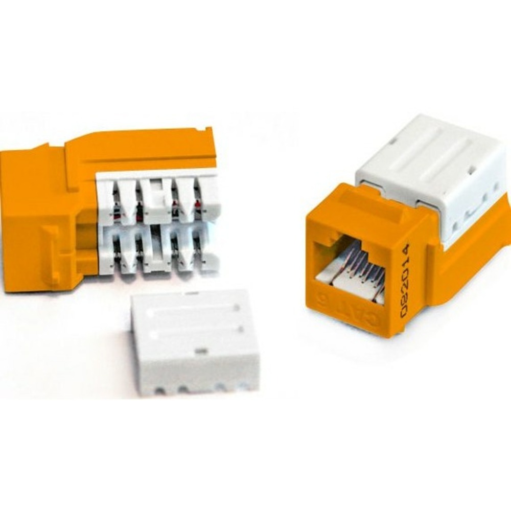 Вставка Keystone Jack RJ-45 Hyperline KJE-8P8C-C6-90-OR