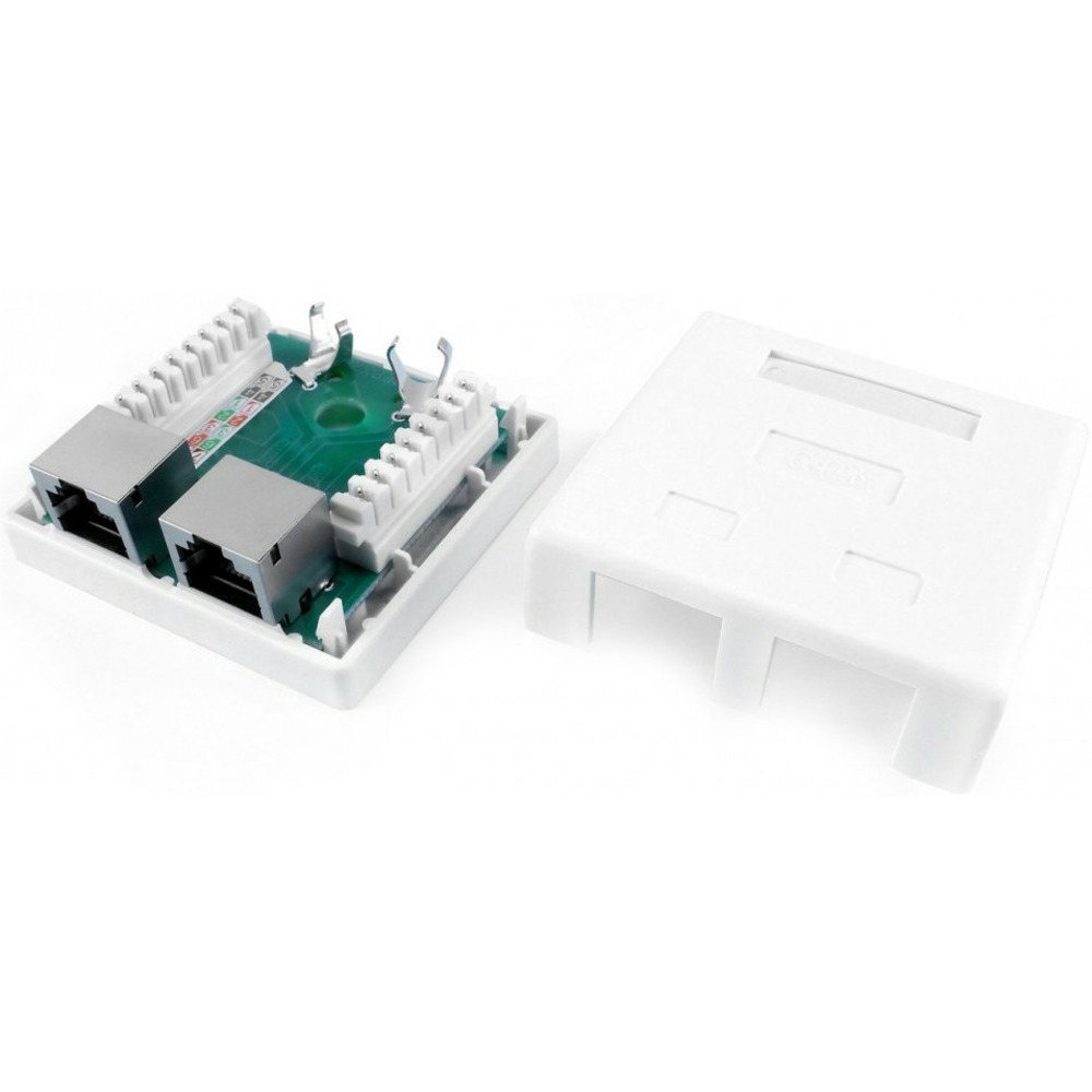 Розетка компьютерная RJ-45 Hyperline SB1-2-8P8C-C6-SH-WH