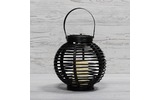 Декоративный фонарь на солнечной батарее Neon-Night 501-143 20х20х22 см, черный плетеный корпус, теплый белый цвет свечения