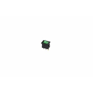Выключатель клавишный Rexant 36-2173 12V 15А (3с) ON-OFF зеленый с подсветкой Mini, 10шт