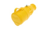 Розетка кабельная Rexant 111-122 Розетка переносная влагозащищенная с крышкой, с/з, 16 А, IP44, каучук желтая
