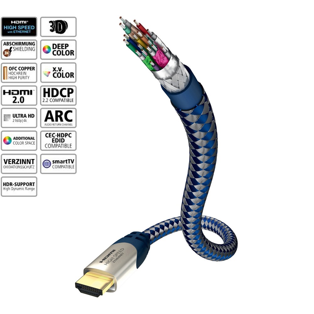 Кабель HDMI - HDMI Inakustik 0042308 Premium HDMI 8.0m