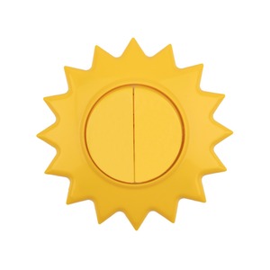 Выключатель двухклавишный Kranz KR-78-0618 HAPPY Солнце скрытой установки, желтый