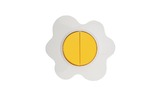 Выключатель двухклавишный Kranz KR-78-0630 HAPPY Яичница скрытой установки, желтый/белый