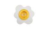 Розетка одноместная Kranz KR-78-0631 HAPPY Яичница скрытой установки, с заземлением и защитными шторками, желтая/белая