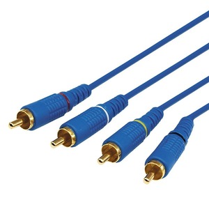 Шнур 4 RCA - 4 RCA Rexant 17-0304-1 длина  3 метра, синий (10 штук)