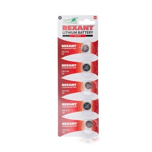 Литиевые батарейки Rexant 30-1101 CR1216 3V 25 mAh (5 штук)