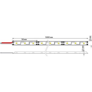 LED лента Lamper 141-336  открытая, 8 мм, IP23, SMD 2835, 60 LED/m, 12 V, цвет свечения теплый белый