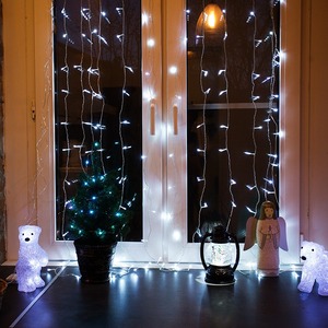 Декоративный фонарь Neon-Night 501-061 с эффектом снегопада и подсветкой Снеговики, Белый